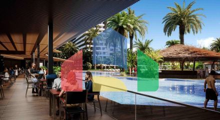 Студия 46 м2 с террасой в элитном комплексе в 700 метрах от пляжа Студия 46 м2 с террасой в элитном комплексе в 700 метрах от пляжа