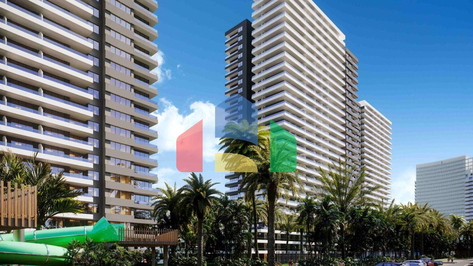 Студия 46 м2 с террасой в элитном комплексе в 700 метрах от пляжа