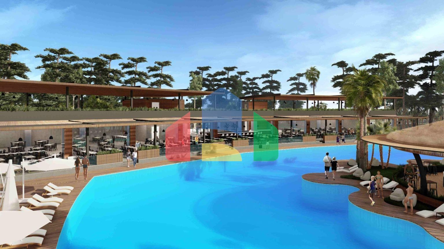 Студия 46 м2 с террасой в элитном комплексе в 700 метрах от пляжа