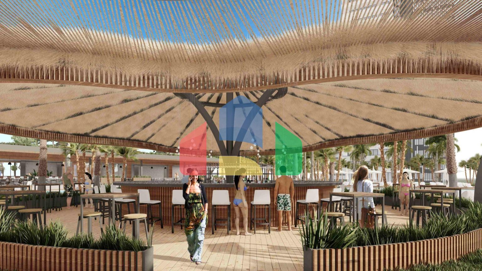 Студия 46 м2 с террасой в элитном комплексе в 700 метрах от пляжа