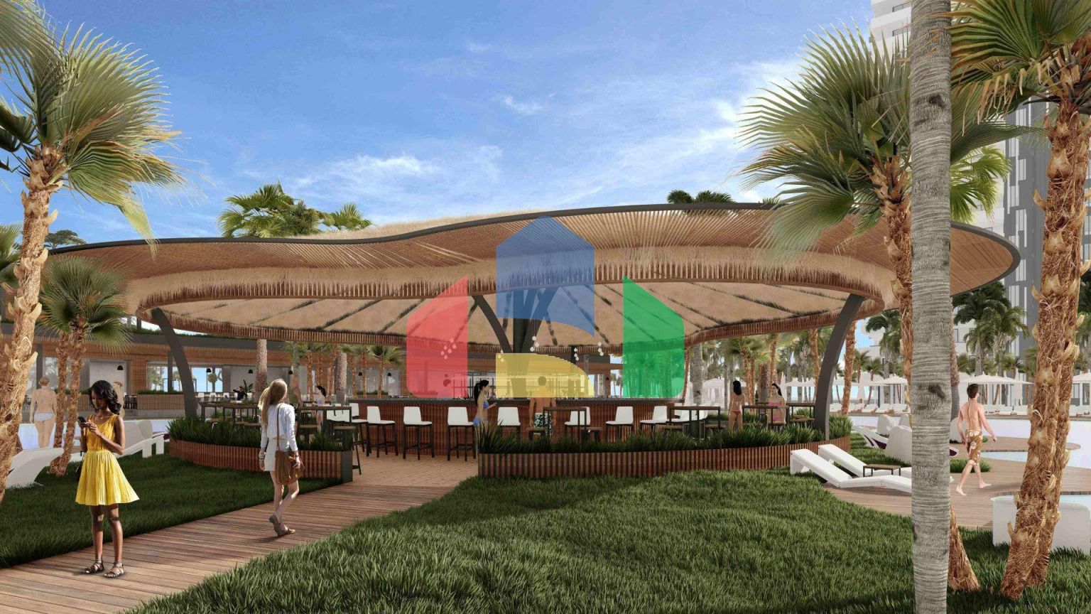 Студия 46 м2 с террасой в элитном комплексе в 700 метрах от пляжа