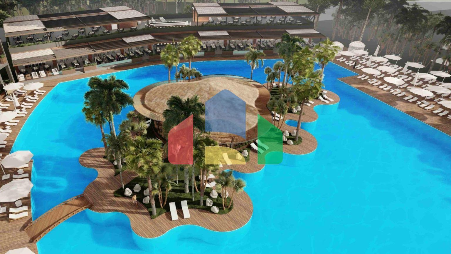 Студия 46 м2 с террасой в элитном комплексе в 700 метрах от пляжа