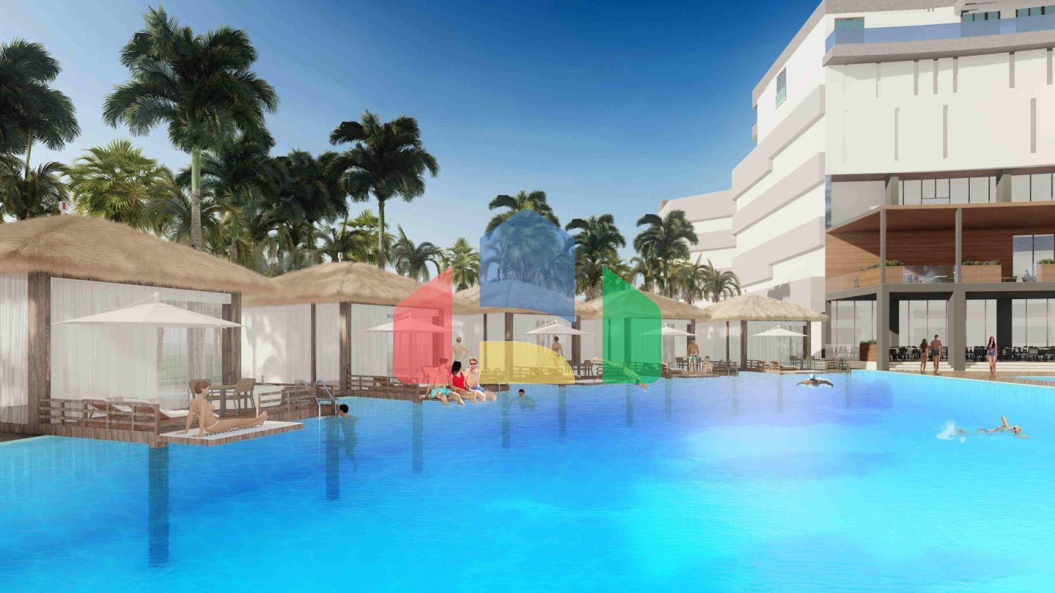 Студия 46 м2 с террасой в элитном комплексе в 700 метрах от пляжа