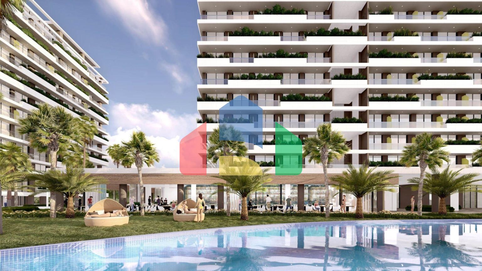 2-комнатные апартаменты 69 м2 с видом на море в 600 метрах от пляжа 