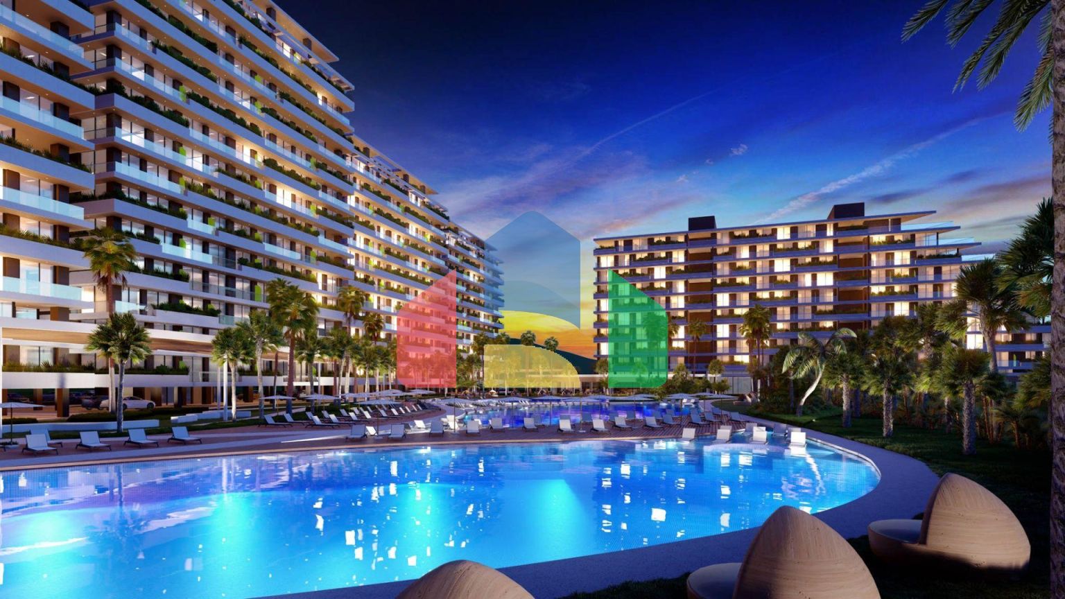 2-комнатные апартаменты 69 м2 с видом на море в 600 метрах от пляжа 