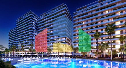 2-комнатные апартаменты 69 м2 с видом на море в 600 метрах от пляжа 2-комнатные апартаменты 69 м2 с видом на море в 600 метрах от пляжа