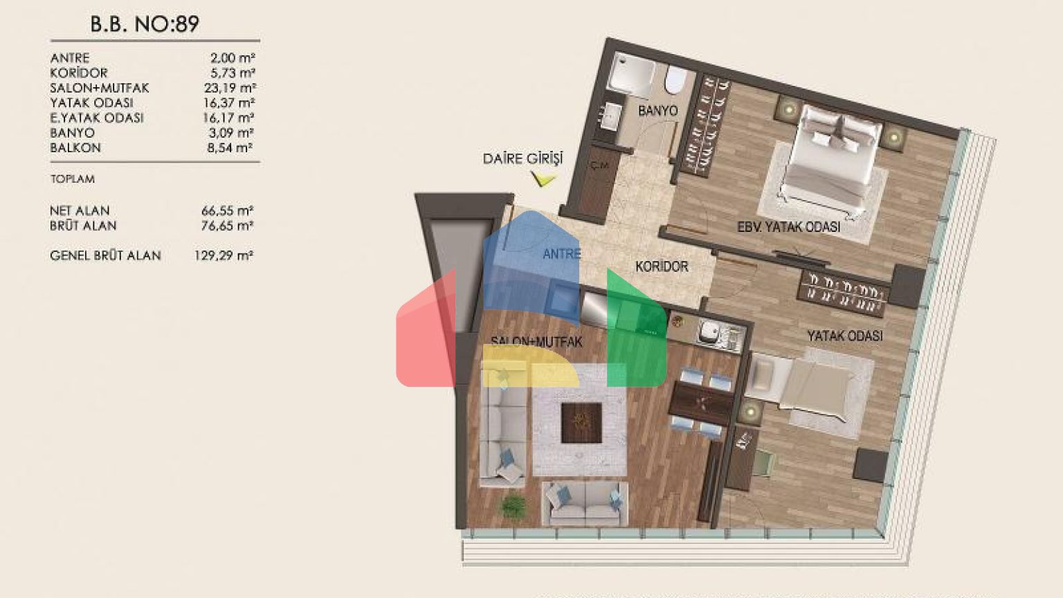 Квартира 1+1 в Стамбуле