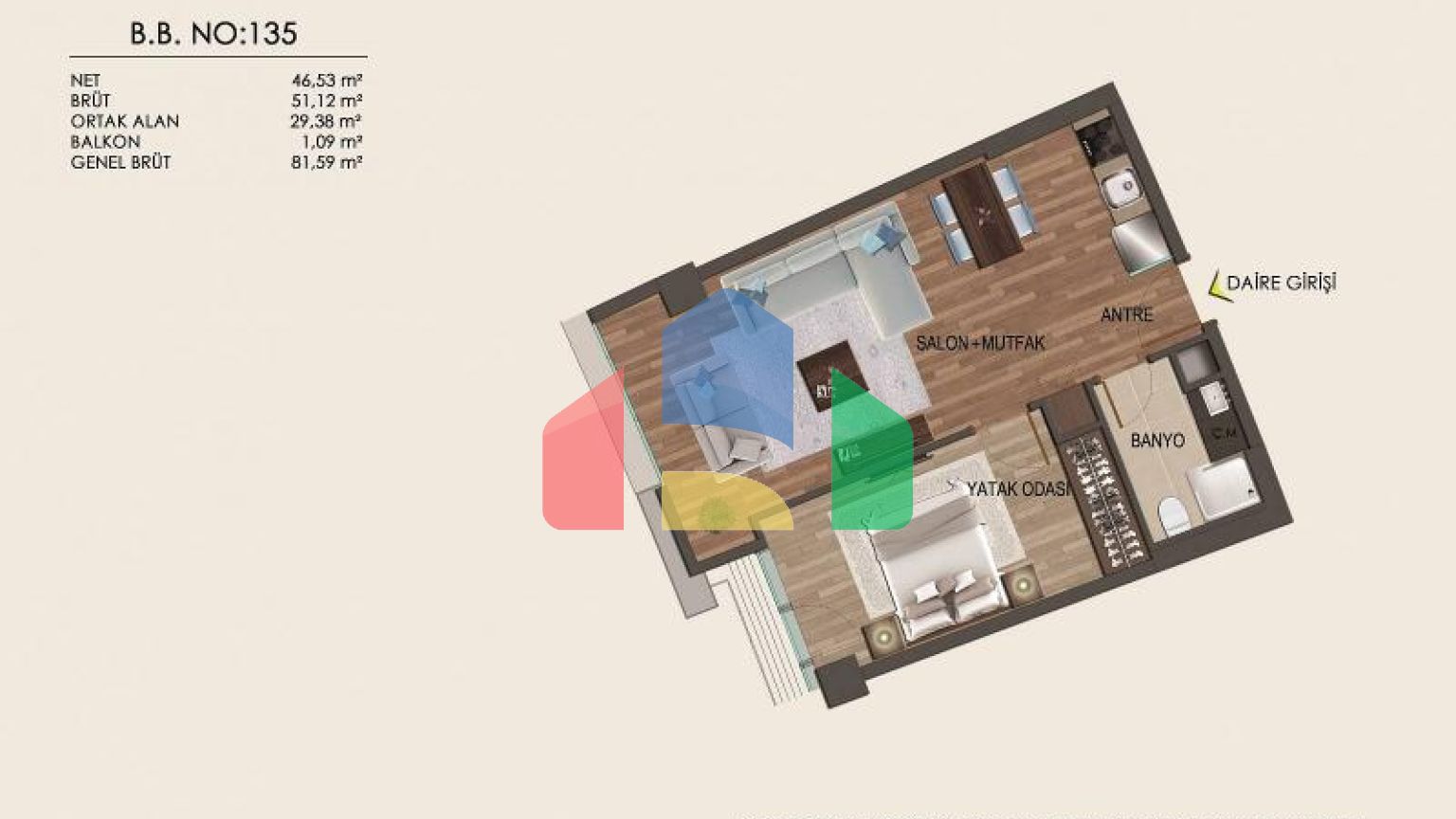 Квартира 1+1 в Стамбуле