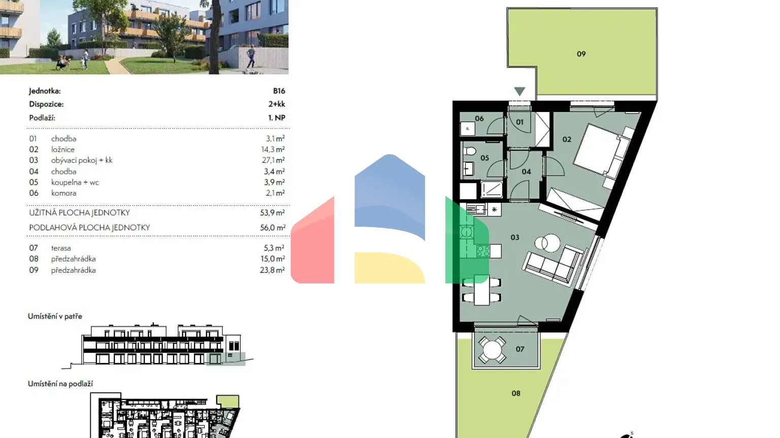 На продажу квартира 2-комн. студия 56 m²